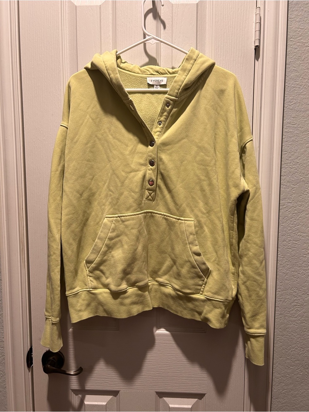 Everyday Snap-Front Hoodie in Light Olive by Evereve